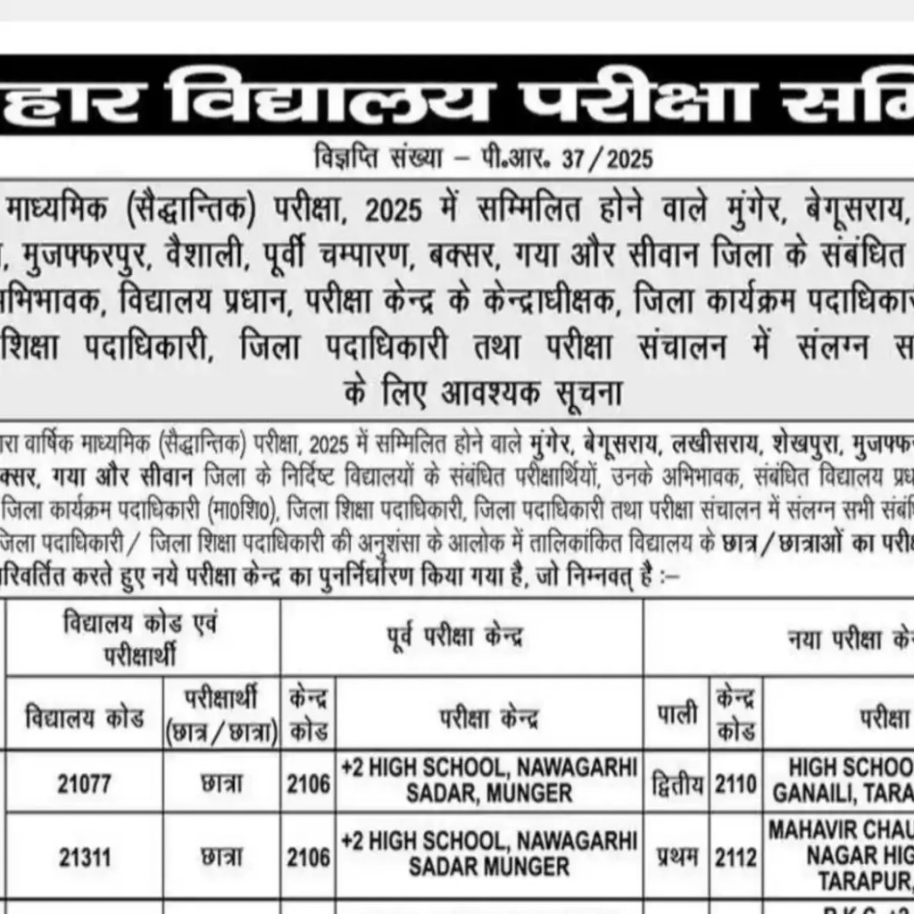 Bihar Board 10th Exam 2025